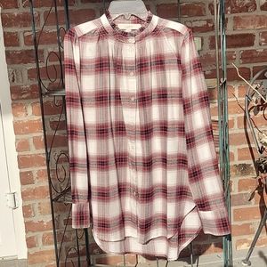Loft Plaid Tunic Blouse